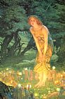 Eve Canvas Paintings - Mid-Summer's Eve by Edward Robert Hughes